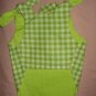 Small REVERSABLE Pet dress in green & white check print - dd01