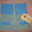 X-Small blue and white checked print pet shirt / vest - dd08