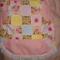 Large REVERSABLE Pet dress in red, yellow, pink, blue Strawberry Shortcake patchwork print - dd05