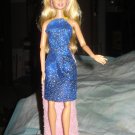 Short skirt and halter top set in royal blue and gold for Barbie Dolls -ed73