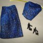 Short skirt and halter top set in royal blue and gold for Barbie Dolls -ed73