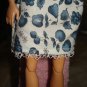 Blue and white floral short dress with lace for Barbie Dolls - ed70