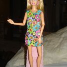 Short multi-colored floral and black dress for Barbie Dolls - ed68