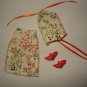 Beige floral skirt and halter top set for Barbie Dolls - ed61