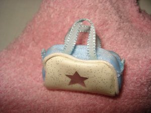 Mini white and blue purse for Barbie - ep09