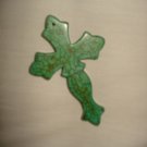 Blue / green Turquoise Gothic cross pendant - eg03