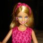 Hot pink animal print dress with matching headband for Barbie Doll - ed58