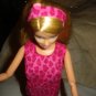 Hot pink animal print dress with matching headband for Barbie Doll - ed58