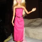 Sequined hot pink long skirt and top set for Barbie Doll - ed44