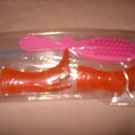 Red calf length boots and pink brush for Barbie Dolls - NEW ea02