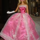 Silkstone Barbie hot pink and white lace formal dress - ed35