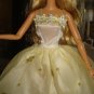 Silkstone Barbie lite yellow formal with gold flowers - ed36