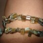 Abalone wrap bracelet in aqua and tan - eg19