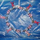 Breast Cancer awareness stretch charm bracelet - eg15