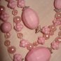 Beaded pink multi-strand 18-inch necklace - eg12