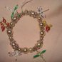 Silver stretch butterfly charm bracelet - eg16