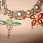 Silver stretch butterfly charm bracelet - eg16