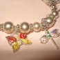 Silver stretch butterfly charm bracelet - eg16