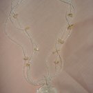 Pearl & hand carved Abalone shell Lotus blossom necklace - eg13