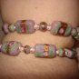 Lilac and gold beaded memory wire wrap bracelet - eg18