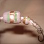 Lilac and gold beaded memory wire wrap bracelet - eg18