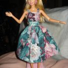 Pink & green floral semi-formal dress for Barbie Dolls - ed114