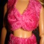 Hot pink velour 3-piece jogging suit set for Barbie Dolls - ed110
