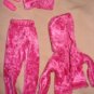 Hot pink velour 3-piece jogging suit set for Barbie Dolls - ed110