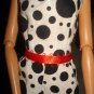 Dalmation black & white dress with red belt for Barbie Dolls - ed111