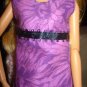 Short purple floral print dress for Barbie Dolls - ed121
