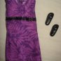 Short purple floral print dress for Barbie Dolls - ed121