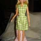Short green checked dress for Barbie Dolls - ed118