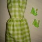 Short green checked dress for Barbie Dolls - ed118