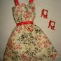 Red and black floral print sundress for Barbie Dolls - ed125
