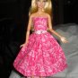 Bright pink swirl print semi-formal dress for Barbie Dolls - ed127