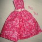 Bright pink swirl print semi-formal dress for Barbie Dolls - ed127