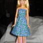 Royal blue geometric print sundress for Barbie Dolls - ed124