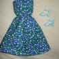 Royal blue geometric print sundress for Barbie Dolls - ed124