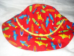 Baby / toddler hat with bright colored fish - ekho1B