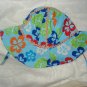 Baby / toddler hat in blue with multi-colored flowers - ekho1c