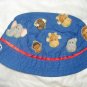 Baby / toddler hat with appliqued wild animals & ribbon trim - ekho1d