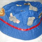Baby / toddler hat with appliqued wild animals & ribbon trim - ekho1d