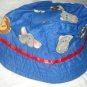 Baby / toddler hat with appliqued wild animals & ribbon trim - ekho1d