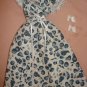 White & blue fruit print long wrap dress for your Barbie Dolls - ed133