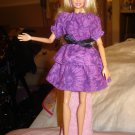 Easy on purple print peasant top & skirt set for Barbie Dolls - ed136