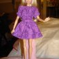 Easy on purple print peasant top & skirt set for Barbie Dolls - ed136