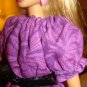 Easy on purple print peasant top & skirt set for Barbie Dolls - ed136