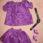 Easy on purple print peasant top & skirt set for Barbie Dolls - ed136
