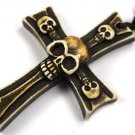 Handmade Gothic Halloween cross pendant & cord - eg20
