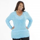 Ava Dee Plus Size Crinkle Tunic with Silver Embellished Neckline